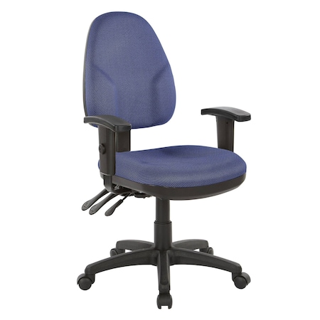 Office Star Products Ergonomic Fabric Dual Function Ergonomic Chair, Blue Galaxy 36427-296