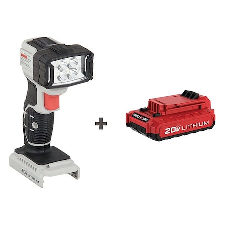 Porter-Cable FlashlightKit, 20VDC, 120lm, 36hr;17hr PCC700B + PCC682L