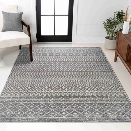 Jonathan Y Arta Moroccan Vintage Geometric Gray/Cream 4 ft. x 6 ft. Area Rug MOH106B-4