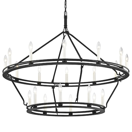 Troy Lighting Sutton 20 Light Chandelier 44 In. Textured Black F6239-TBK