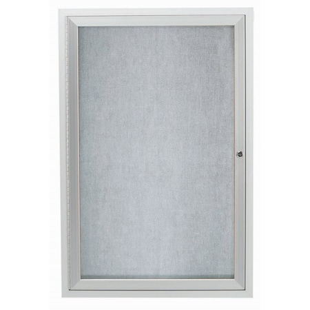 Aarco Outdoor Enclosed Bulletin Board w/ Al Frame, Clear Satin Anodized Al, 48''Hx36''W ODCC4836R