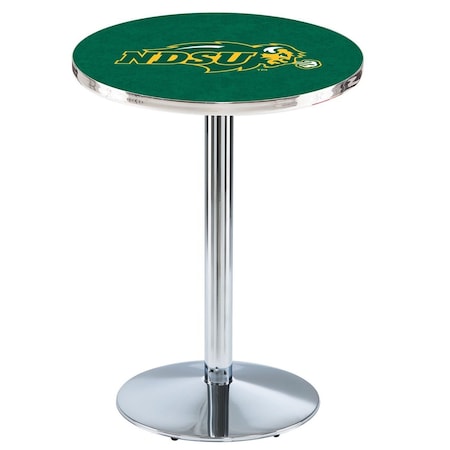 Holland Bar Stool Co 42" Chrome North Dakota State Pub Table, 36" dia. Top L214C4236NDakSt-G