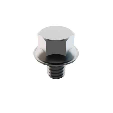 Zoro Select Not Graded, 1/4"-20 Serrated Flange Bolt, Plain Stainless Steel, 3/8 in L, 100 PK 31-SFH-25C-37