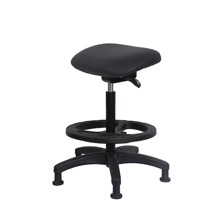 Blue Ridge Ergonomics Vinyl Sit-Stand-Standing Height with Black Foot Ring Stationary Glides in Charcoal Trailblazer Vinyl VSTSS-RG-BF-RG-8605