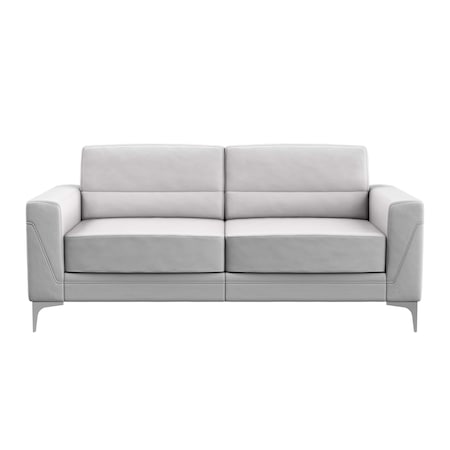 Homeroots 76" Light Gray Polyester Blend Sofa And Toss Pillow With Gray Legs 559218