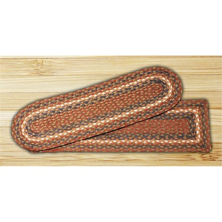 Palacedesigns Capitol Importing Burgundy-Gray - 27 in. x 8.25 in. Oval Stair Tread PA2543353