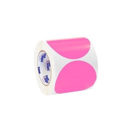 Bubblefast 4'' Fluorescent Pink Inventory Circle Labels BFDL615K