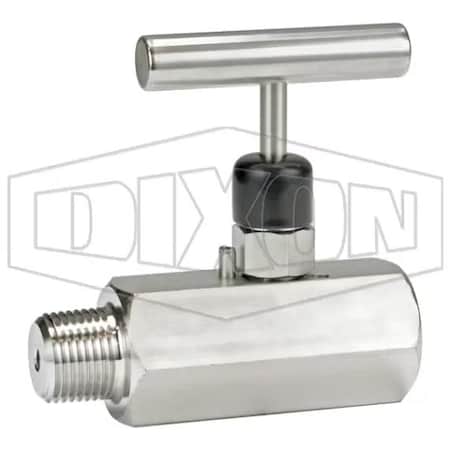 Dixon Mini Needle Valve, 1/2-14 MNPT x FNPT Nominal, 10000 psi Pressure, 316 SSss Steel Body MFS404