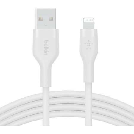 Belkin USB-A TO LTG, SILICONE, 2M, WHT CAA008BT2MWH