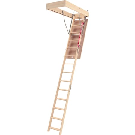 Fakro LWB 8 Ft. to 10 Ft. 4'' 25'' x 54'' Wood Attic Stairs 350 Lb. Load AS001-00025C