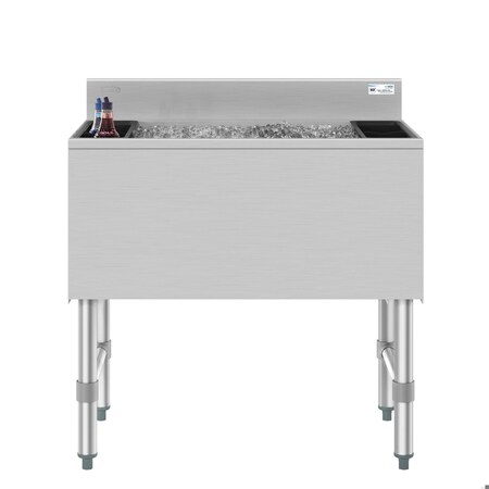 Koolmore 30 in. Commercial Underbar Ice Bin with Siding Lid in Stainless Steel KM-UIB-1830 KM-UIB-1830