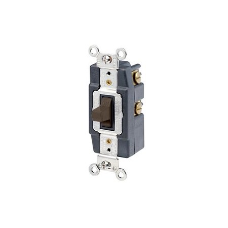 Leviton Wall Switch, 1 hp, Toggle, 20 A, Brown 1285