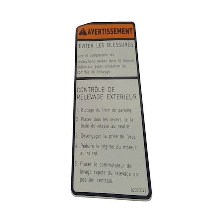 Cnh DECAL, CNH OEM 82030542 82030542