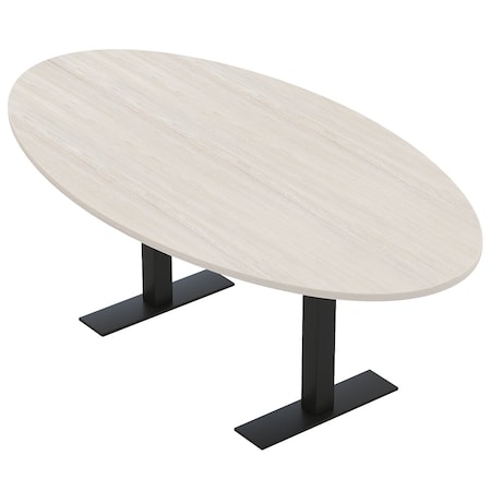 Skutchi Designs 4 Person Conference Table With Power Unit | 7' Oval Table | Harmony Series HAR-OVL-48X84-T.BK-K458-NA