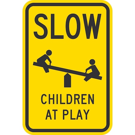 Lyle Slow Children At Play (W/Sym), 12x18, High Intensity Prismatic, Yellow G-3899-HI_12x18