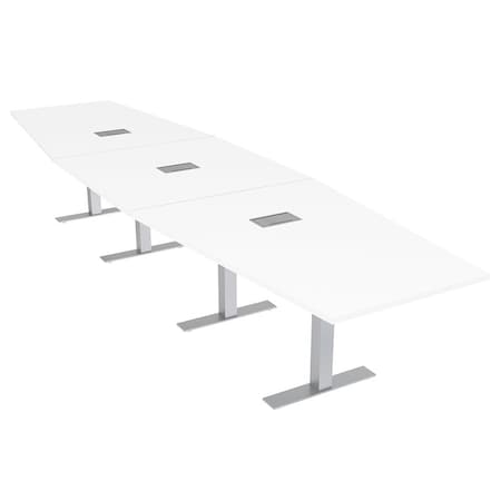 Skutchi Designs 16ft Hexagon Conference Table With Power | Harmony Series | 16 Person Meeting Room Table HAR-HEX.IR-48X192-T-W960-ESIL