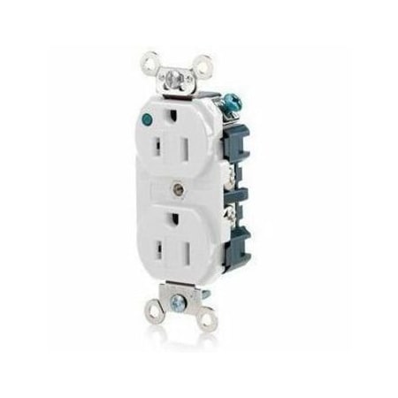 Leviton Extra Heavy Duty Hospital Grade Duplex Receptacle, 15 Amp, 125 Volt 8200-PLW