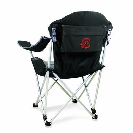 Picnic Time Family Of Brands NCAA Cornell Big Red Reclining Camp Chair - Beach Chair for AdultsBlack with Gray Accents 803-00-175-684-0