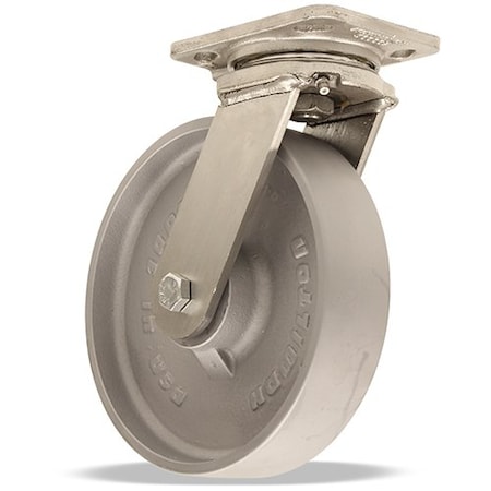 Hamilton Stainless Steel Workhorse Swivel Caster, 8" x 2" Metal Wheel S-WHS-8HMB