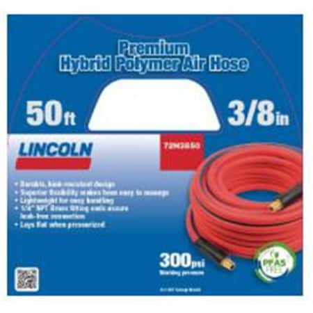 Lincoln Industrial 50 Ft 3/8' Air/Water Hybrid Polymer Replacement Hose83753 72H3850