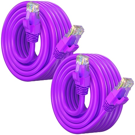 Maximm Cat6 Ethernet Cable 25ft 10Gbps 550MHz UTP, 2PK, Purple, 2PK CAT6-CCA-25FTPUR-2PK