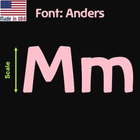 Aacc Self-Adhesive Vinyl Letter: M, Scale: 6 cm. Color: Pink Font: Anders by, 8PK AACC-Anders-UM-Pink-M6x8