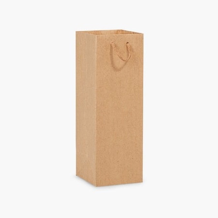Nashville Wraps Kraft Pinstripe Gift Bags, Wine 4.5x4.5x13, 10PK KTWMKP