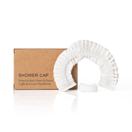 The Accessories Collective Sustainable Kraft Box Shower Cap, 300PK HA-BKFT-003