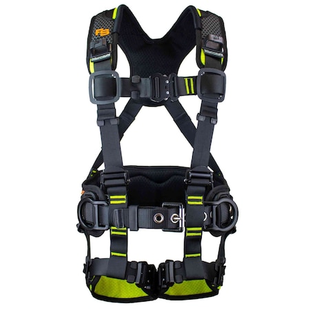 Fall Safe Safety Harness, Aluminum, S/M, Black/Green FS240IC-S/M