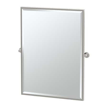 Gatco Channel 32.5" Framed Rectangle Mirror, Satin Nickel 4699FS