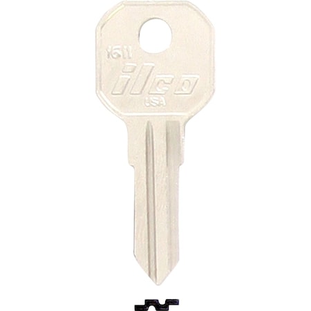 Ilco Nickel Plated Gas Cap Key 1611, 10PK IAA00019182