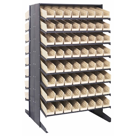 Quantum Storage Systems DOUBLE SIDED PICK RACK W/128 IVORY BINS QPRD-103IV