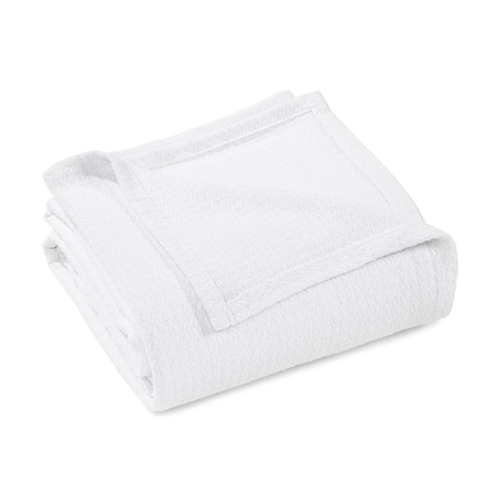 Homeroots King White Cotton Waffle Weave Honeycomb Blanket 527505