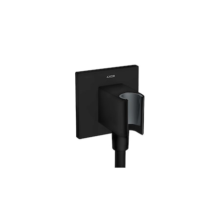 Axor ShowerSolutions Wall Outlet with Handshower Holder, Square in Matte Black 36734671