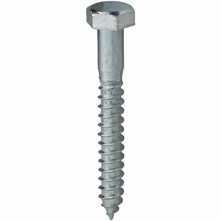 Dottie Lag Screw, 1/4 in, 6 in, Steel, Zinc Plated Hex Hex Drive, 100 PK LAG146