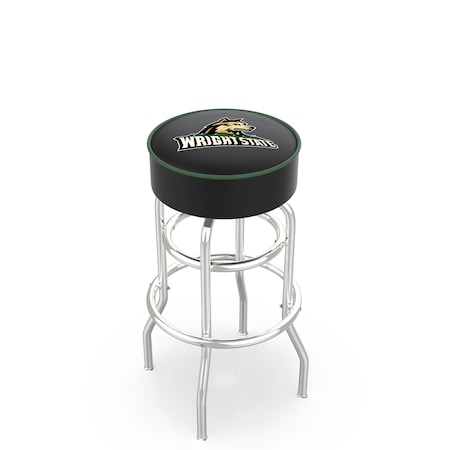 Holland Bar Stool Co 25" Wright State Cushion Seat, 2-Ring Chrome Swivel Bar Stool L7C125WrtStU