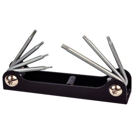 Multicomp Pro Hex Key Set, 7 Pieces, T5/T6/T7/T8/T9/T10/T15 Metal Folding Star Keys MP008580