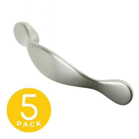 Sapphire 3 in. (76 mm) Center-to-Center Decorative Satin Nickel Cabinet Hardware Drawer Pull, 5PK SP-800896