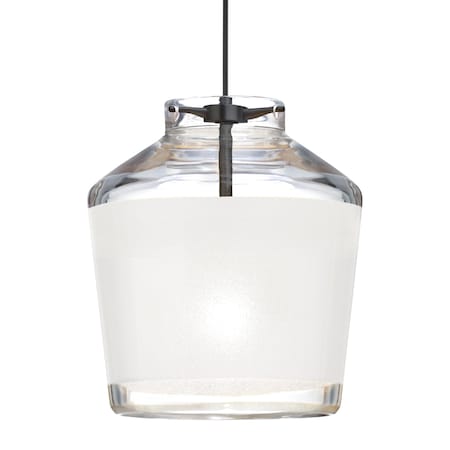 Besa Lighting Besa Pica 6 Pendant, White Sand, Black Finish, 1x 5W LED 1XT-PIC6WH-LED-BK