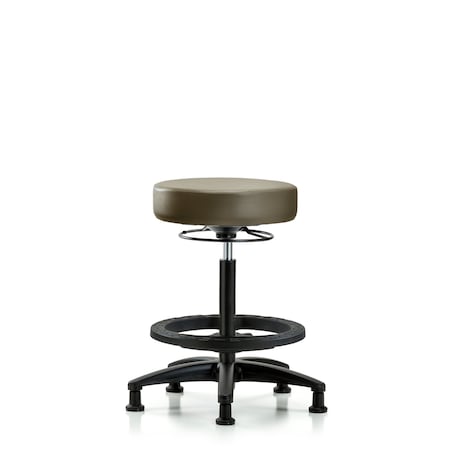 Blue Ridge Ergonomics Vinyl Stool, High Bench, Foot Ring, Glides, Royal BR-VHBSO-RG-BF-RG-8809