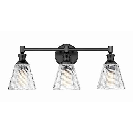 Z-Lite Auden Matte Black 3 Light Vanity 7704-3V-MB