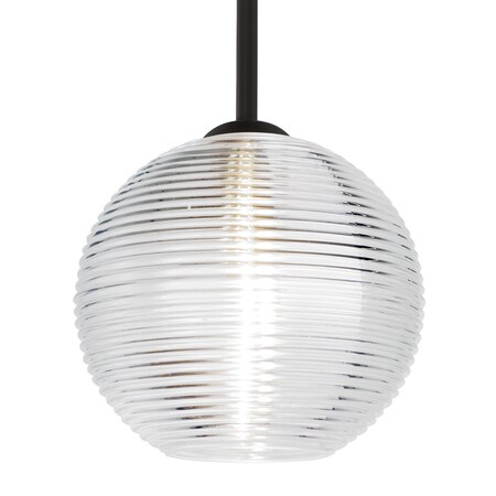 Besa Lighting Besa Kristall 8 Pendant, Clear, Black Finish, 1x 9W LED 1TT-461600-LED-BK