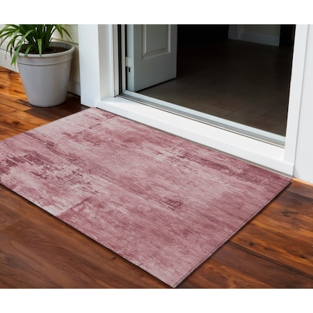 Homeroots 3' X 5' Blush And Ivory Abstract Washable Indoor Outdoor Area Rug 602689