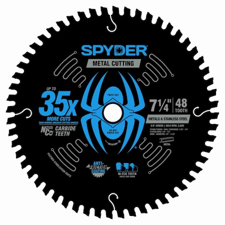 Spyder 7-1/4-Inch 48-Tooth Cutting Saw Blade for Metal 13515