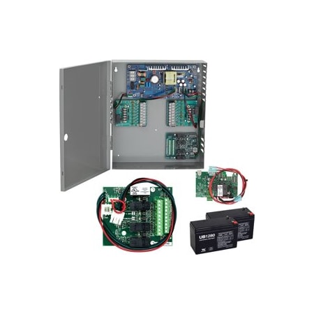 Von Duprin 6A Power Supply, 4 Relay Option Board, Battery Backup Kit, with 2EA 7A Hour Batteries, 12/24VDC PS906-4R-BBK