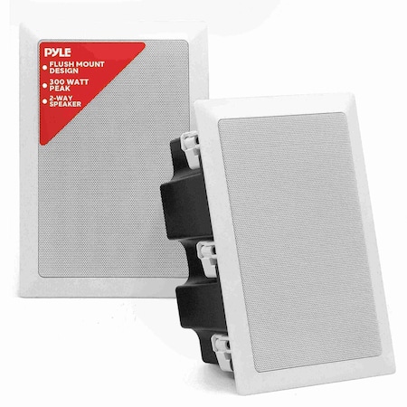 Pyle Pyle In-Wall / In-Ceiling Dual 5.25'' Enclosed Speaker Systems, 2-Way Flush Mount, Stereo Sound PDIW57
