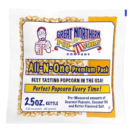 Great Northern Popcorn 2.5oz Popcorn Machine Popcorn Packets Pre-Measured, Movie Theater Style, All in One Gourmet Kernels 83-DT6190-IMP