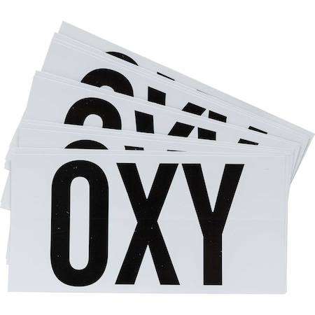 Brady OXY Labels, 3in H x 6in W x 0.004in D, 10PK 121052