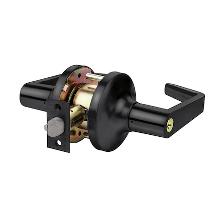 Spectrum Brands Tell Manufacturing LC2400 Series Storeroom Lock, Lever Hndl, Matte Black, Commercial, 2 Grade, C Keyway CL102905