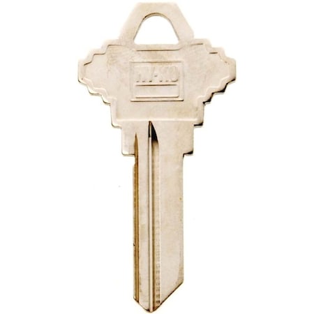 Hy-Ko Key Blank, Brass, Nickel, For Schlage Cabinet, House Locks and Padlocks 11010SC7